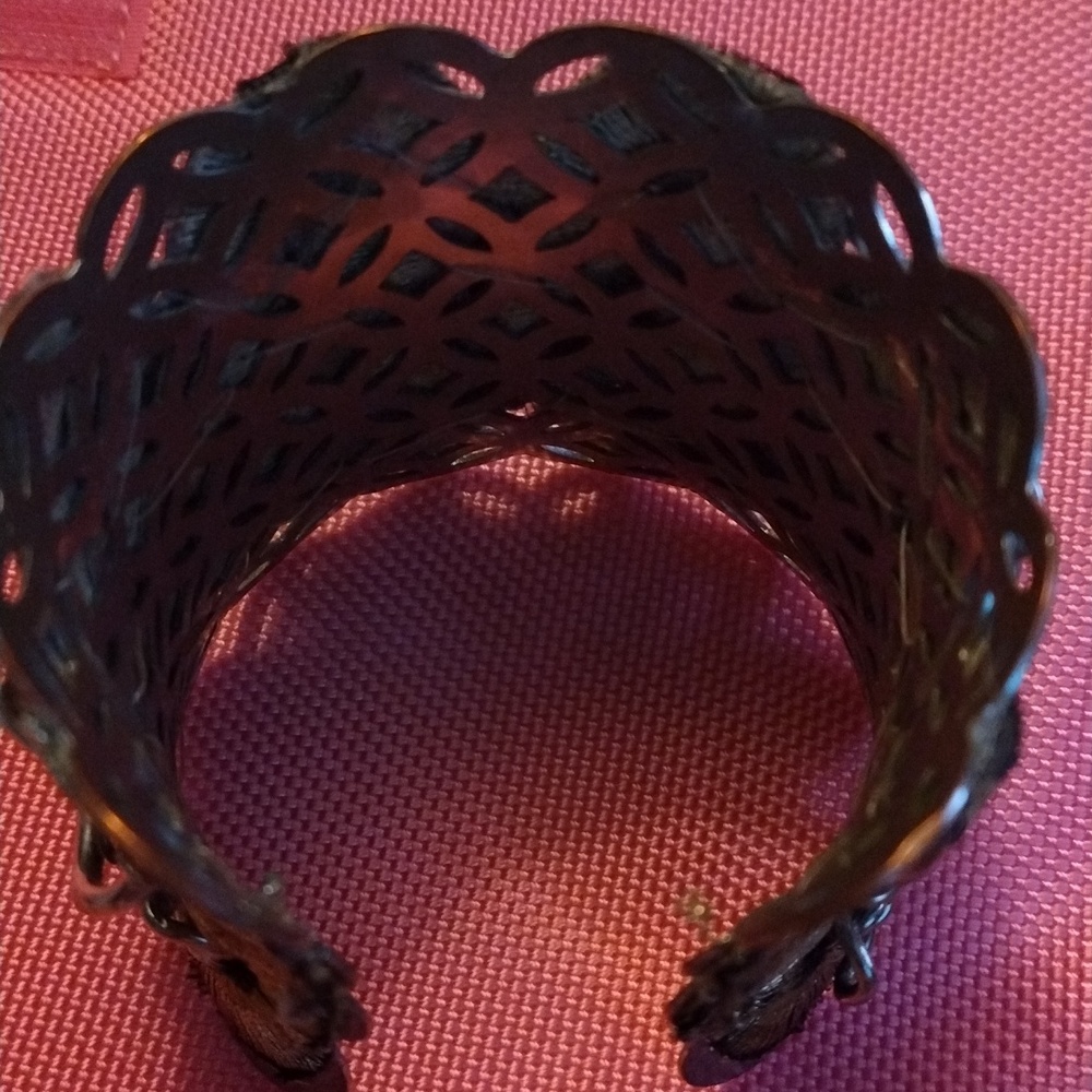 Chain Bangle Bracelet Adjustable Black Silver Gold - image 3